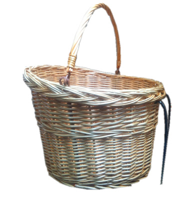 Wicker Bike Basket with Handle Light
